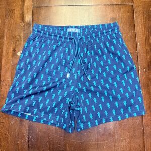 Capelle Miami Mens M Collins MidLength Hybrid Lined Swim Trunks Shorts Sea Horse